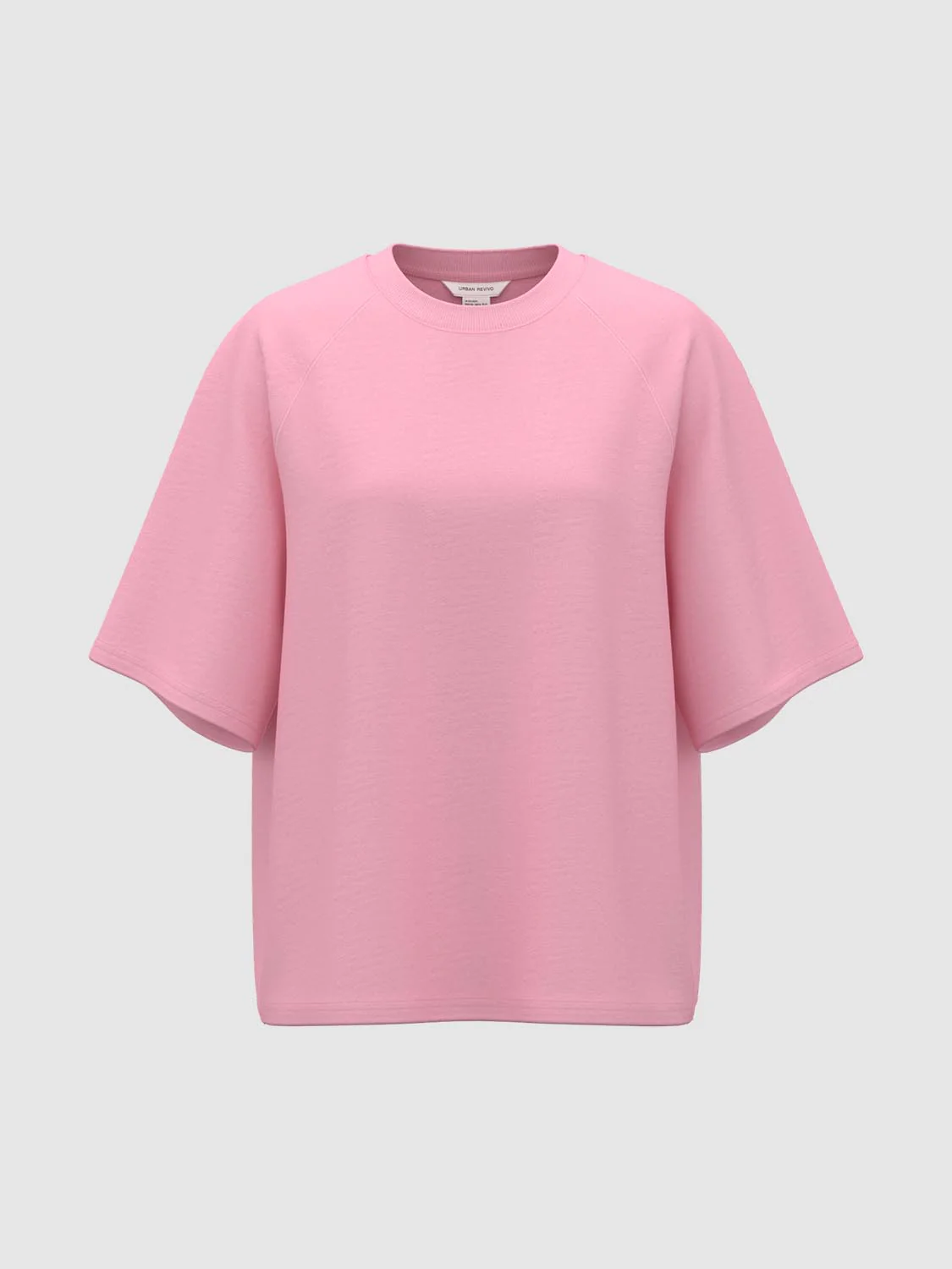 Solid Loose Fit Crew Neck T-Shirts - Image 8