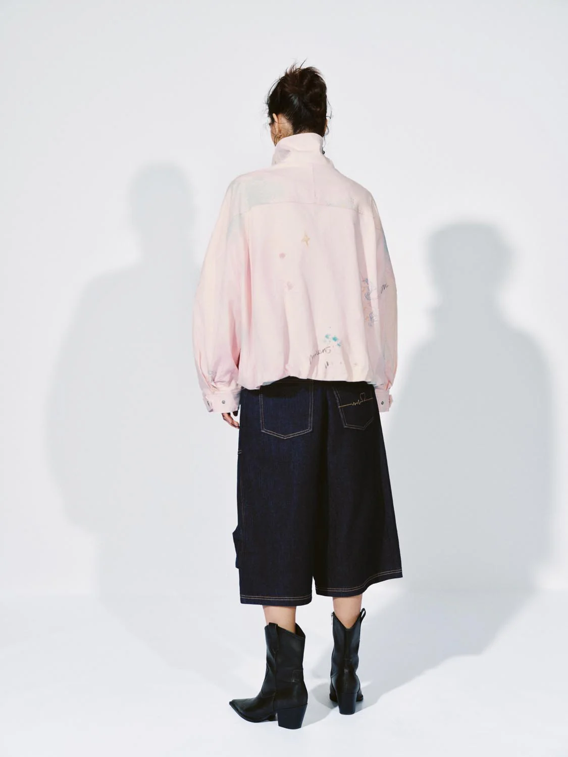 Stitch Detail Denim Shorts - Image 4