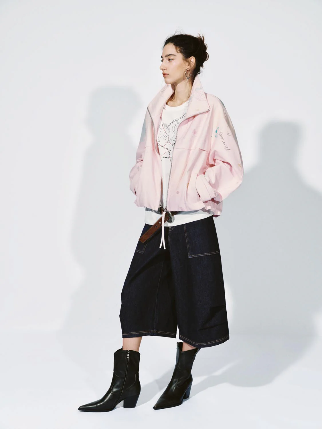 Stitch Detail Denim Shorts - Image 6