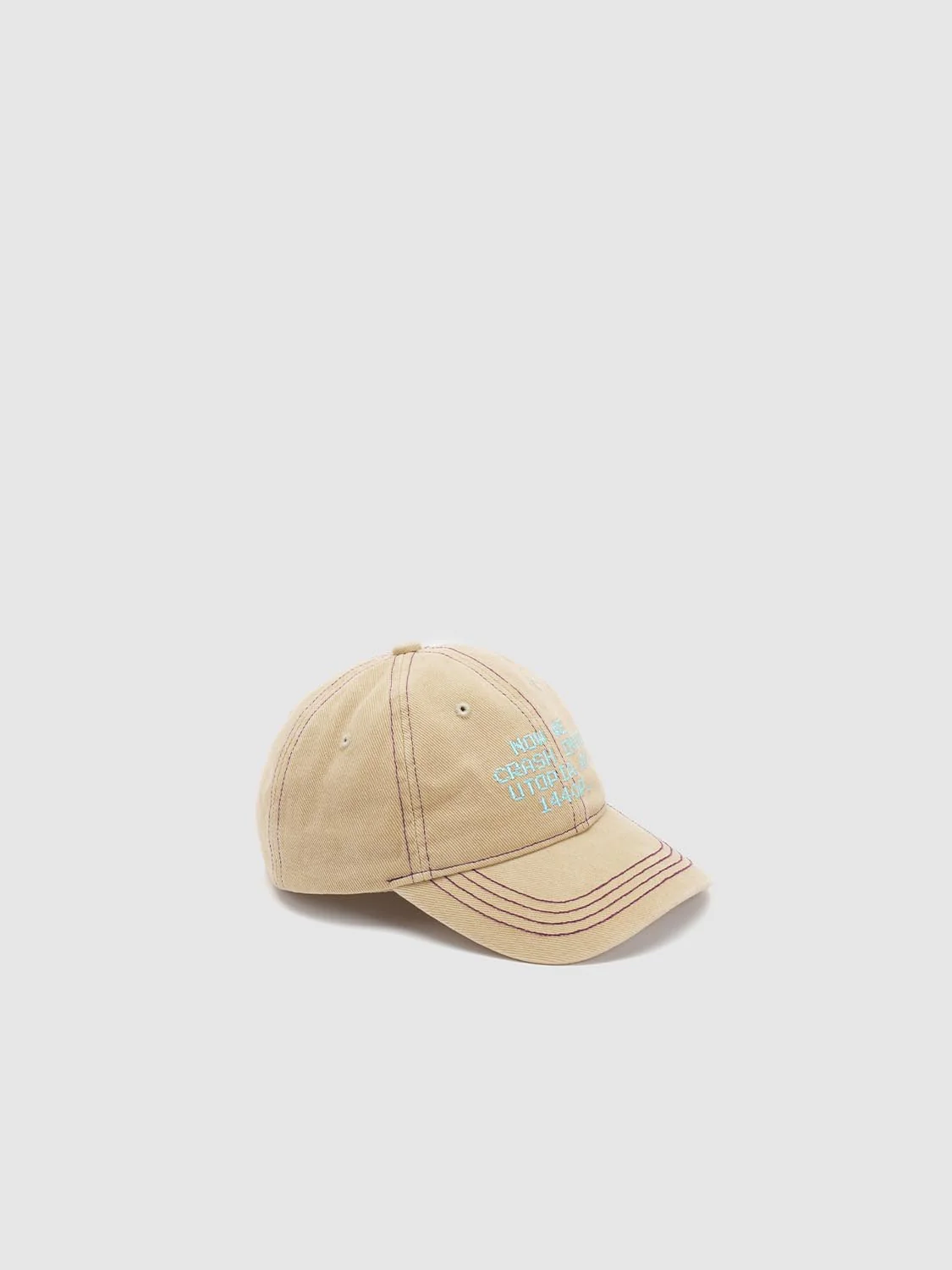 Stitch Detail Embroidered Baseball Cap