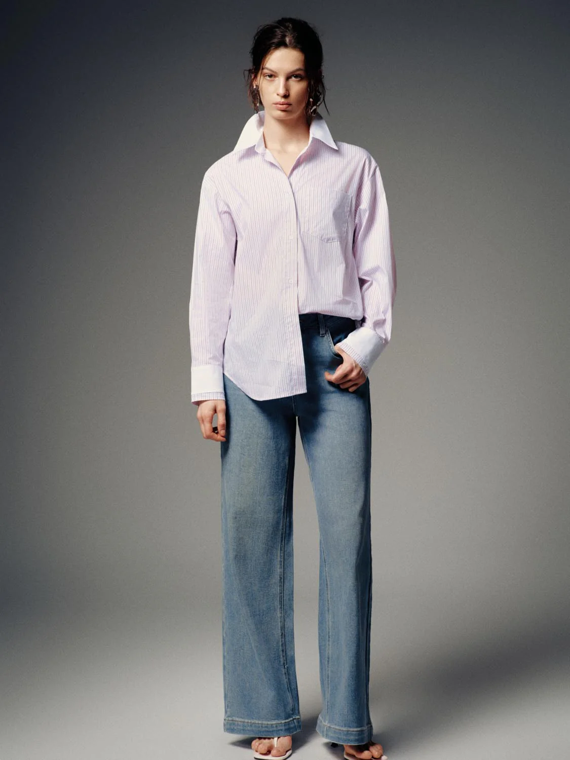 Stitch Detail Wide Leg Jeans - Image 7