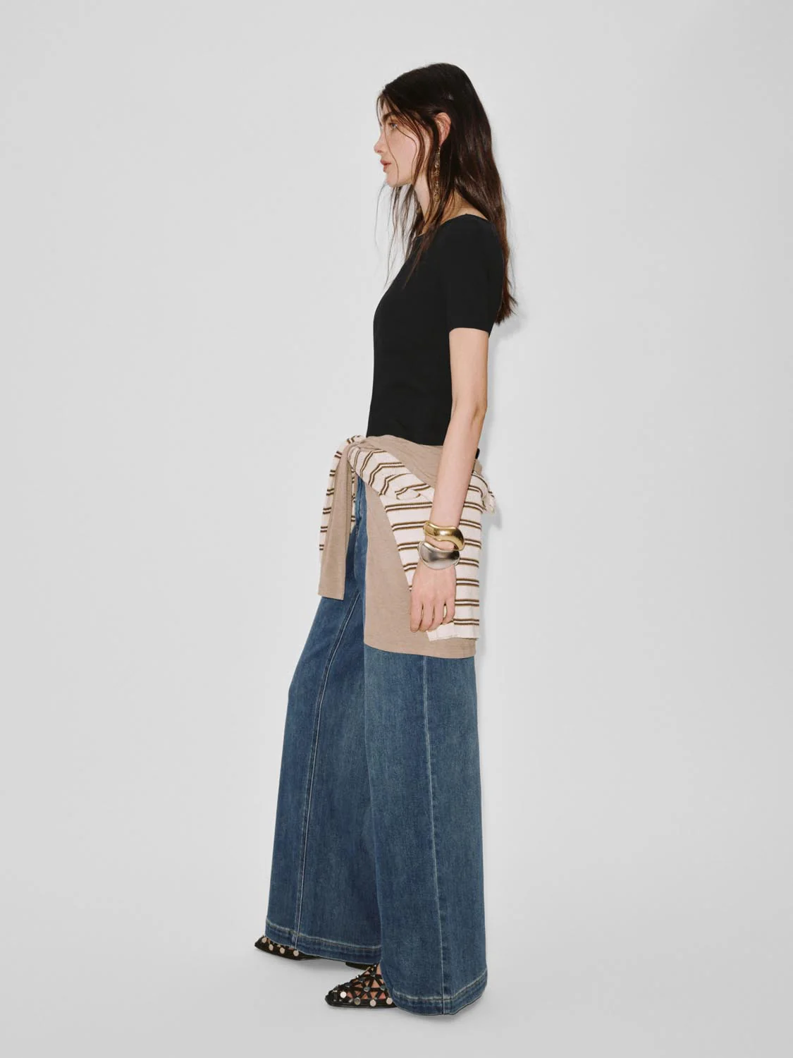 Stitch Detail Wide Leg Jeans - Image 6