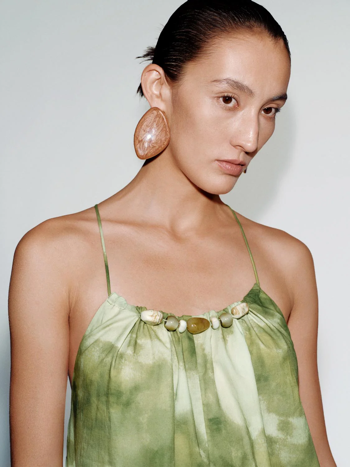 Strappy Beaded Printed A-Line Midi Dresses - Image 3