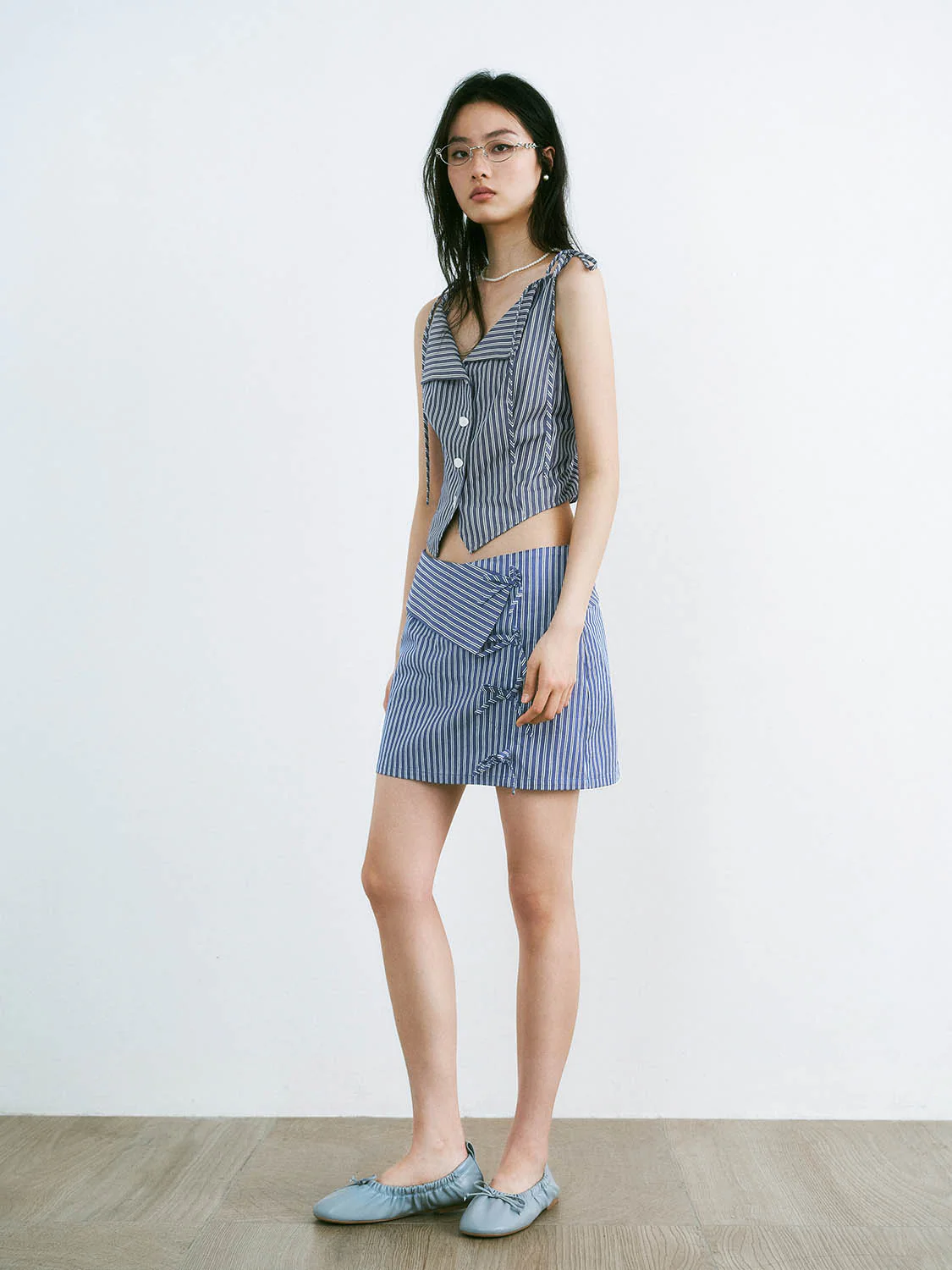 Stripe Mini Lace Up Skirts - Image 4