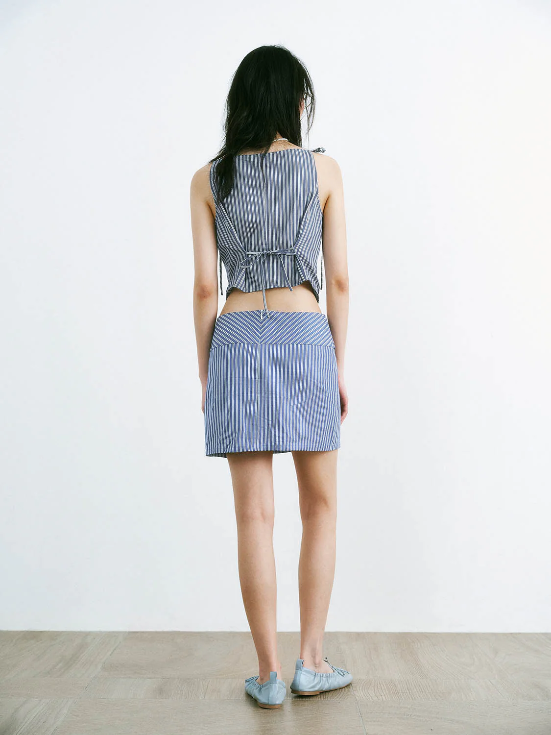 Stripe Mini Lace Up Skirts - Image 6
