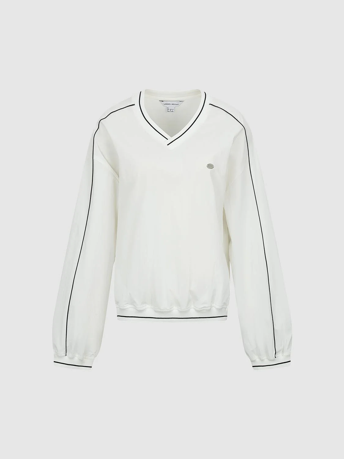 Striped Contrast Trim V-Neck Overhead Shirts - Image 7