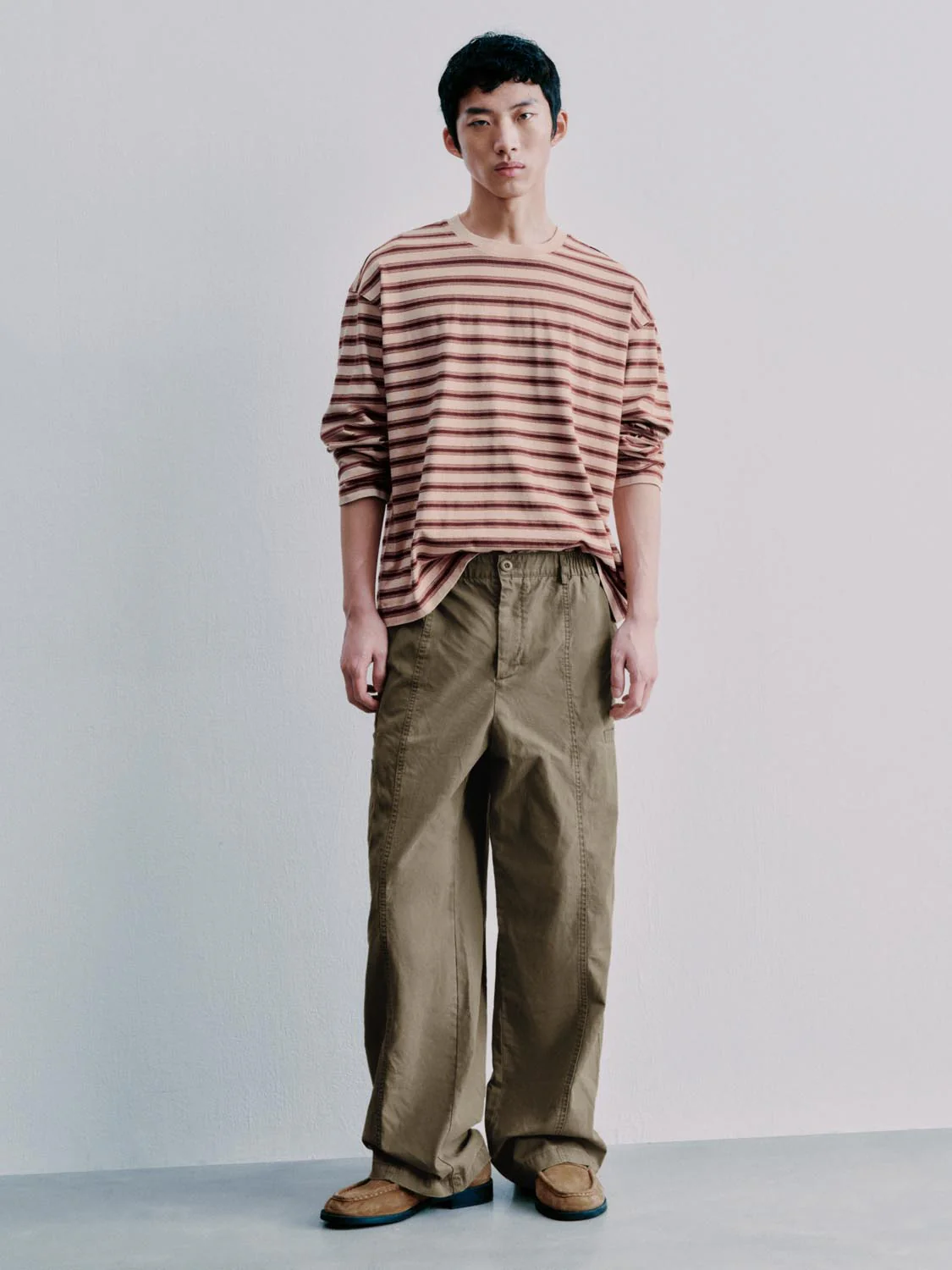 Striped Crew Neck Long Sleeve T-Shirts - Image 5