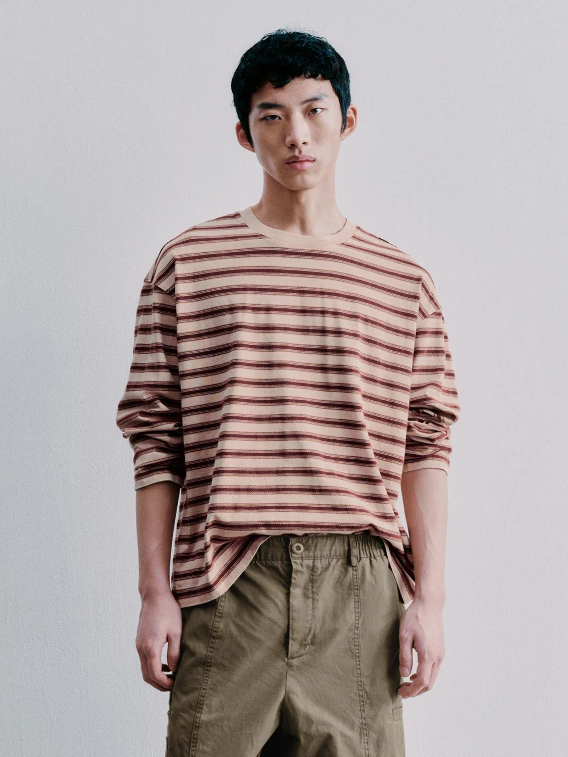 Striped Crew Neck Long Sleeve T-Shirts - Image 9