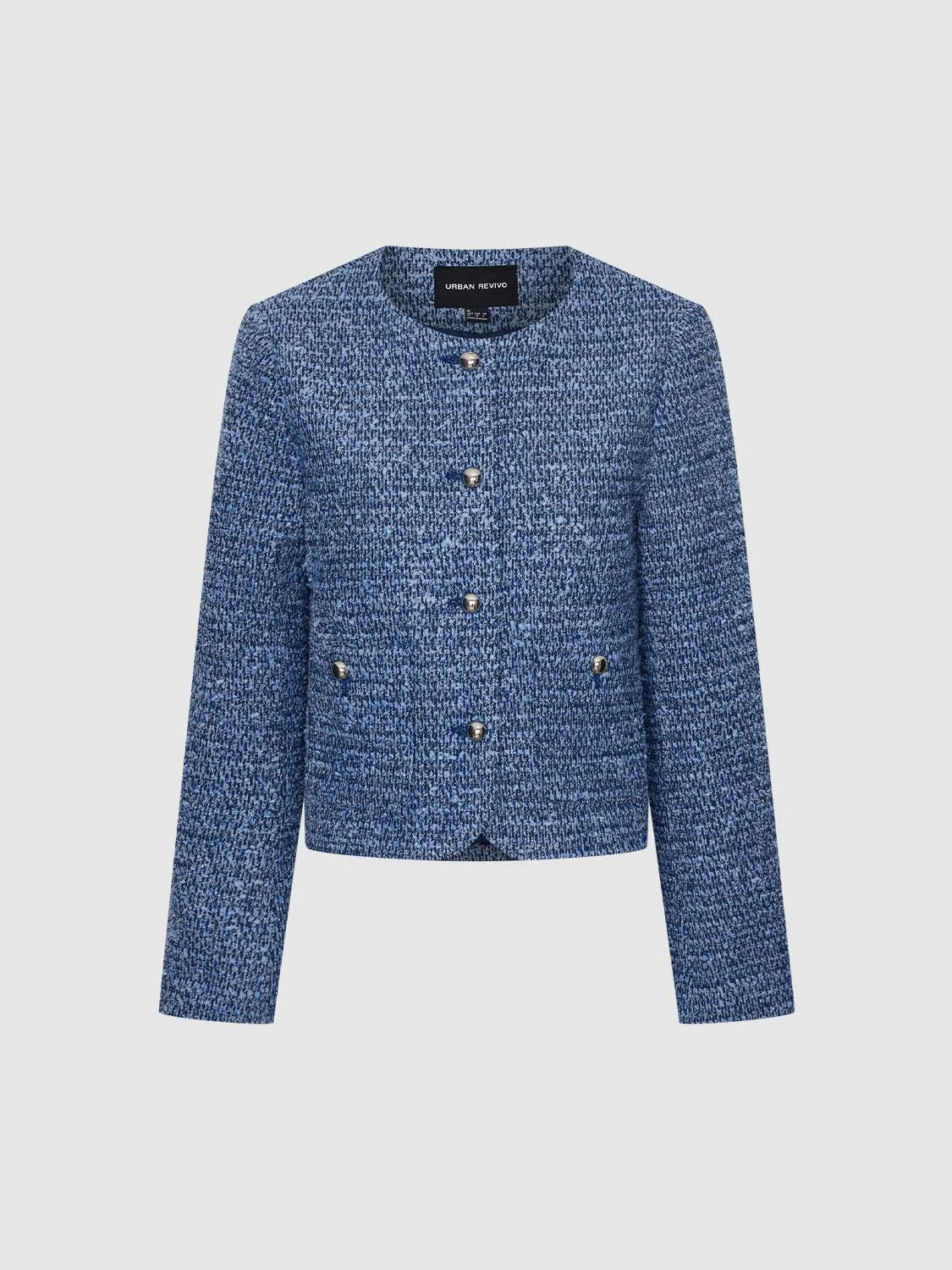 Tailored Crew Neck Button Up Denim Jackets - Image 7