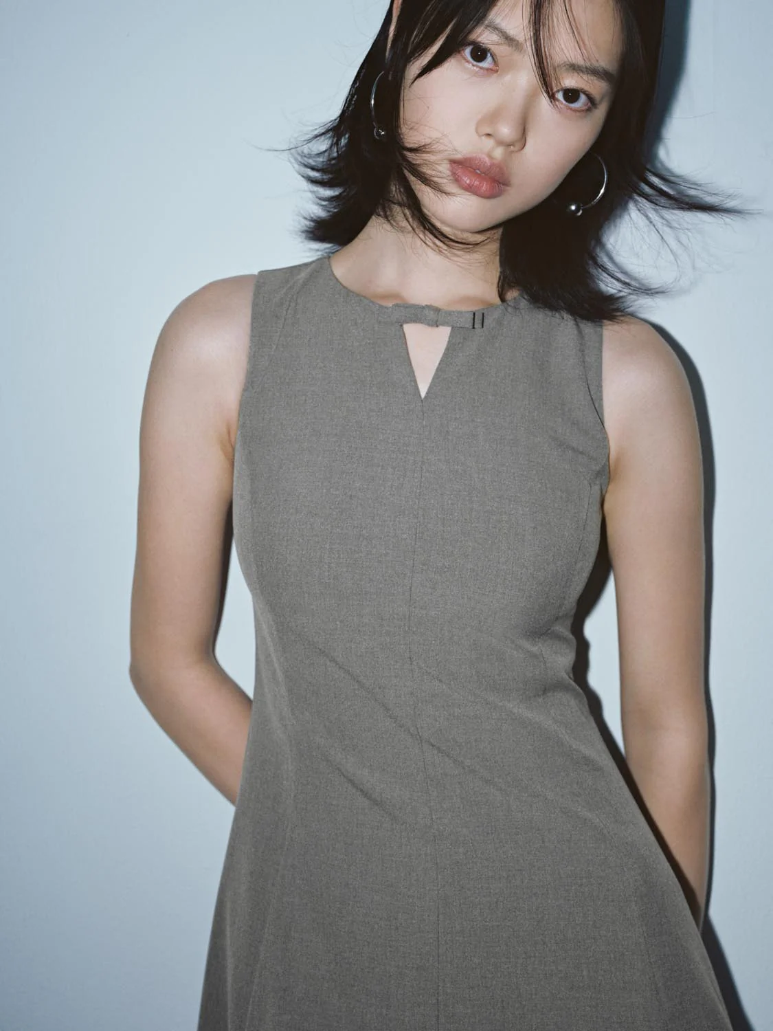 Tailored Nipped-Waist Sleeveless A-Line Midi Dresses - Image 6