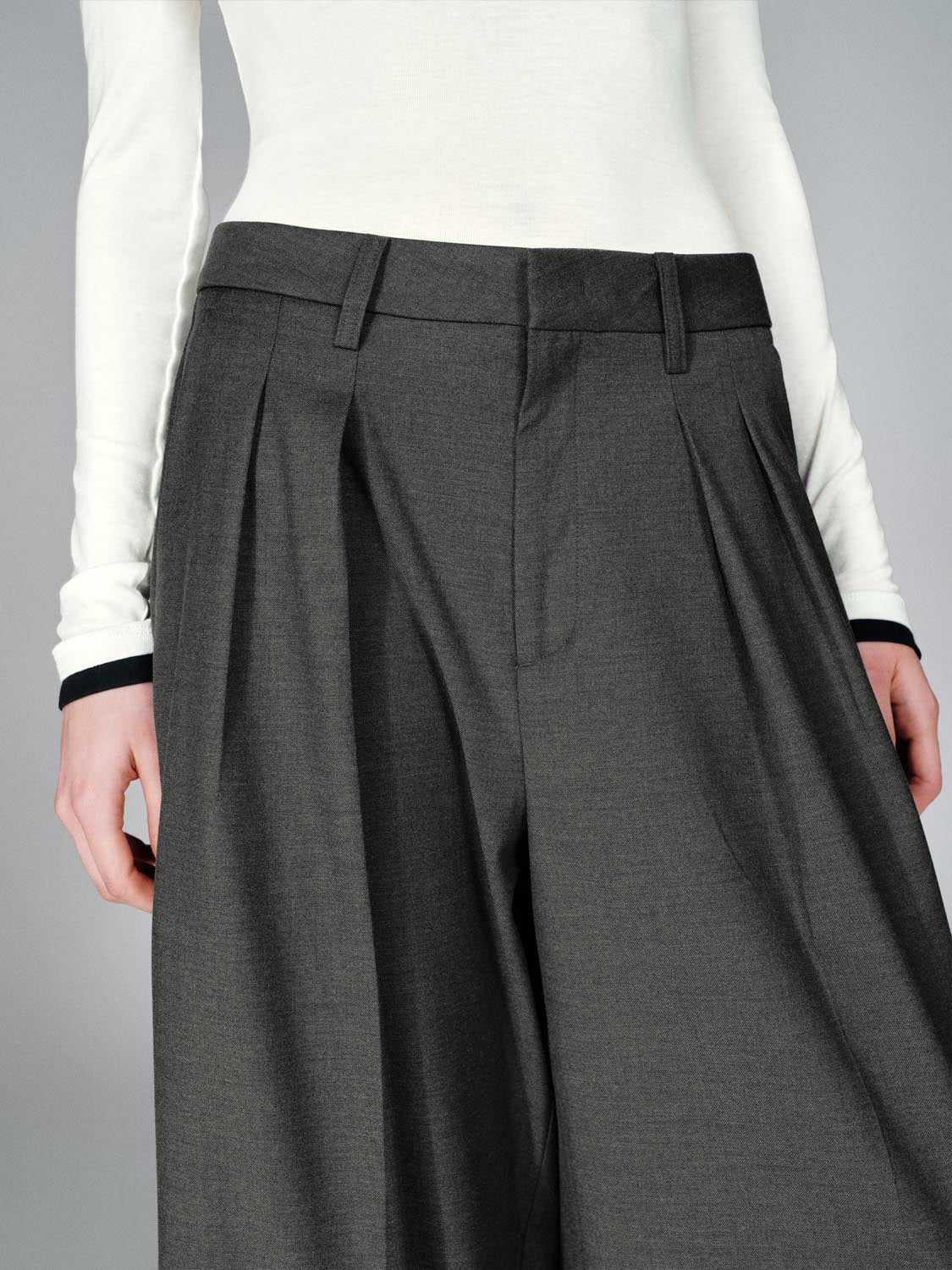 Tailored Pleated Wide Leg Pants - Image 5