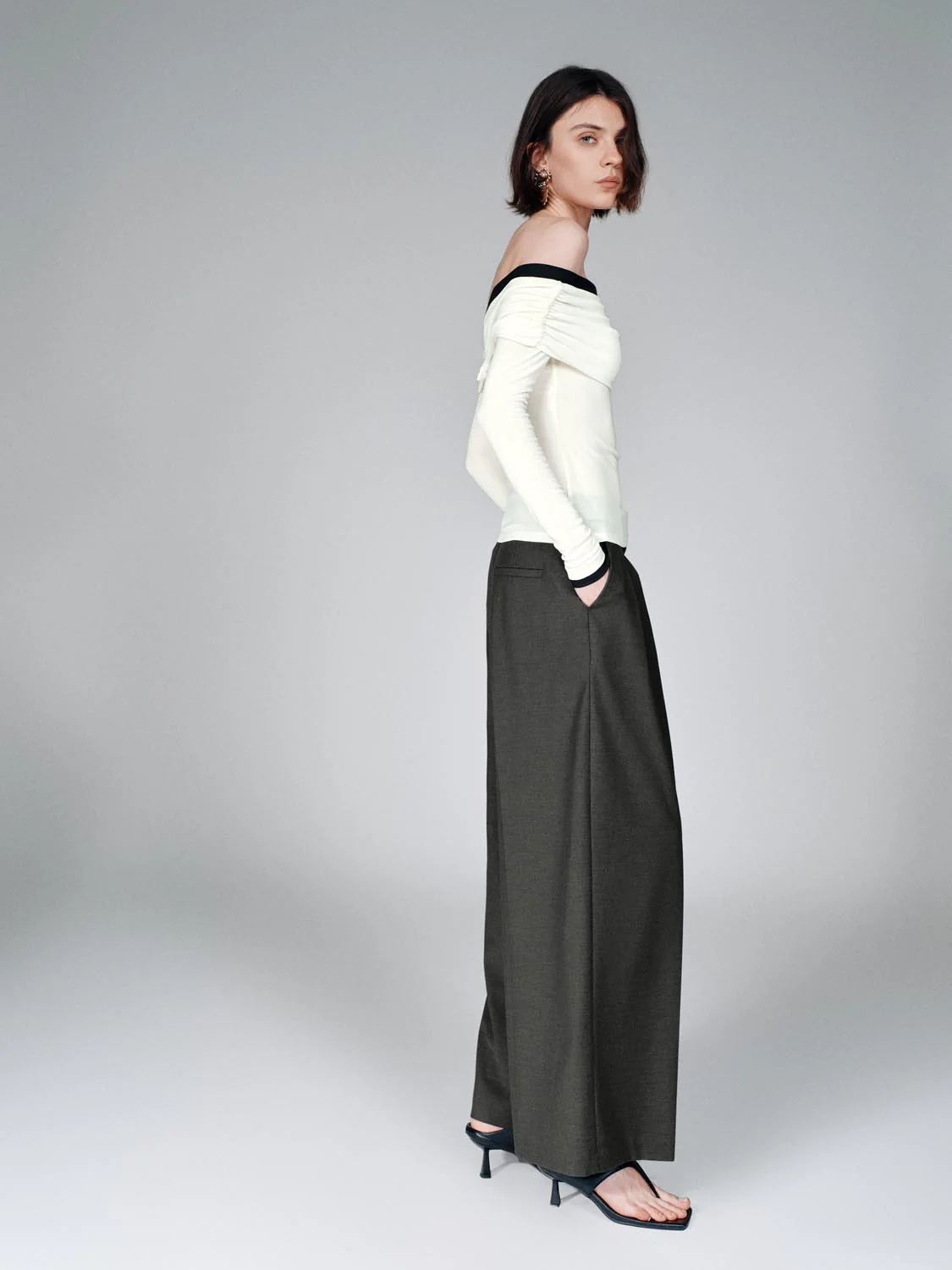 Tailored Pleated Wide Leg Pants - Image 6