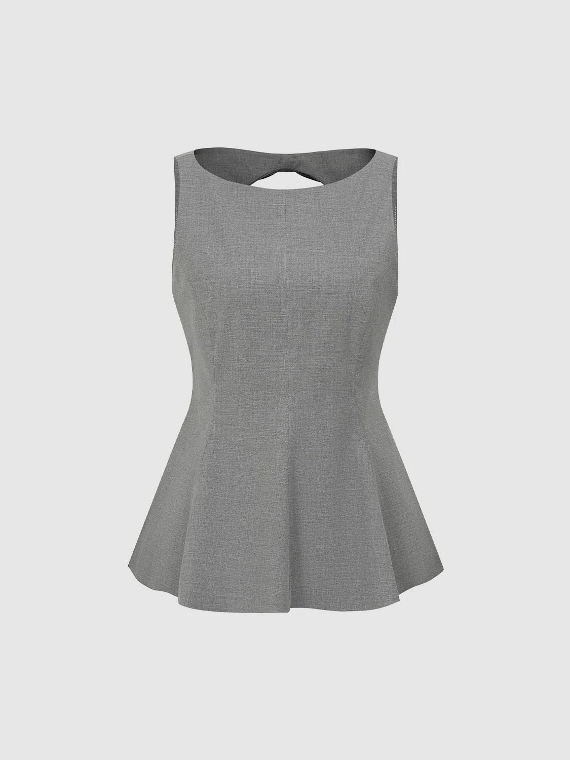 Tailored Sleeveless Ruffle Hem Overhead Shirt