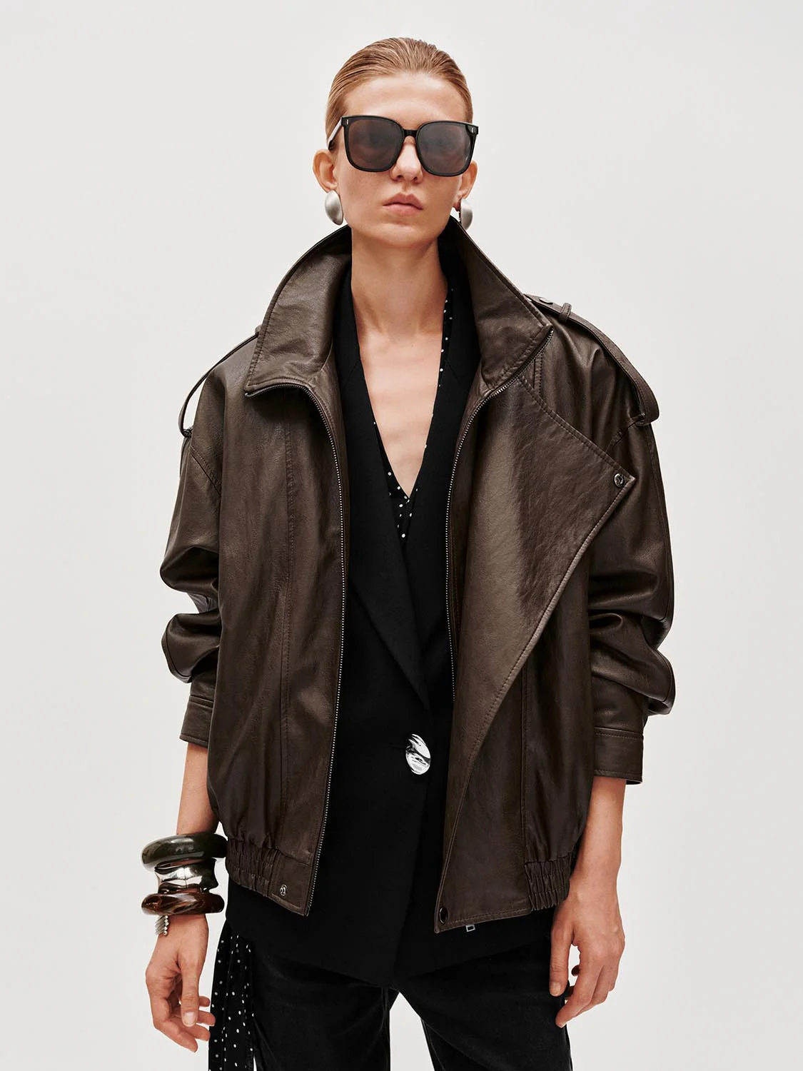 Tie Asymmetric Bomber Jackets