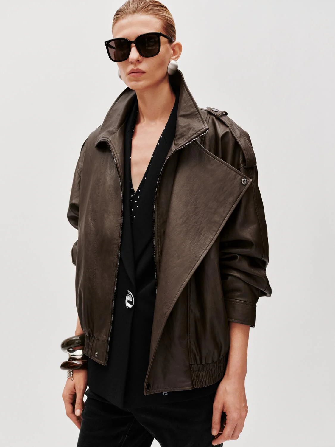 Tie Asymmetric Bomber Jackets - Image 2