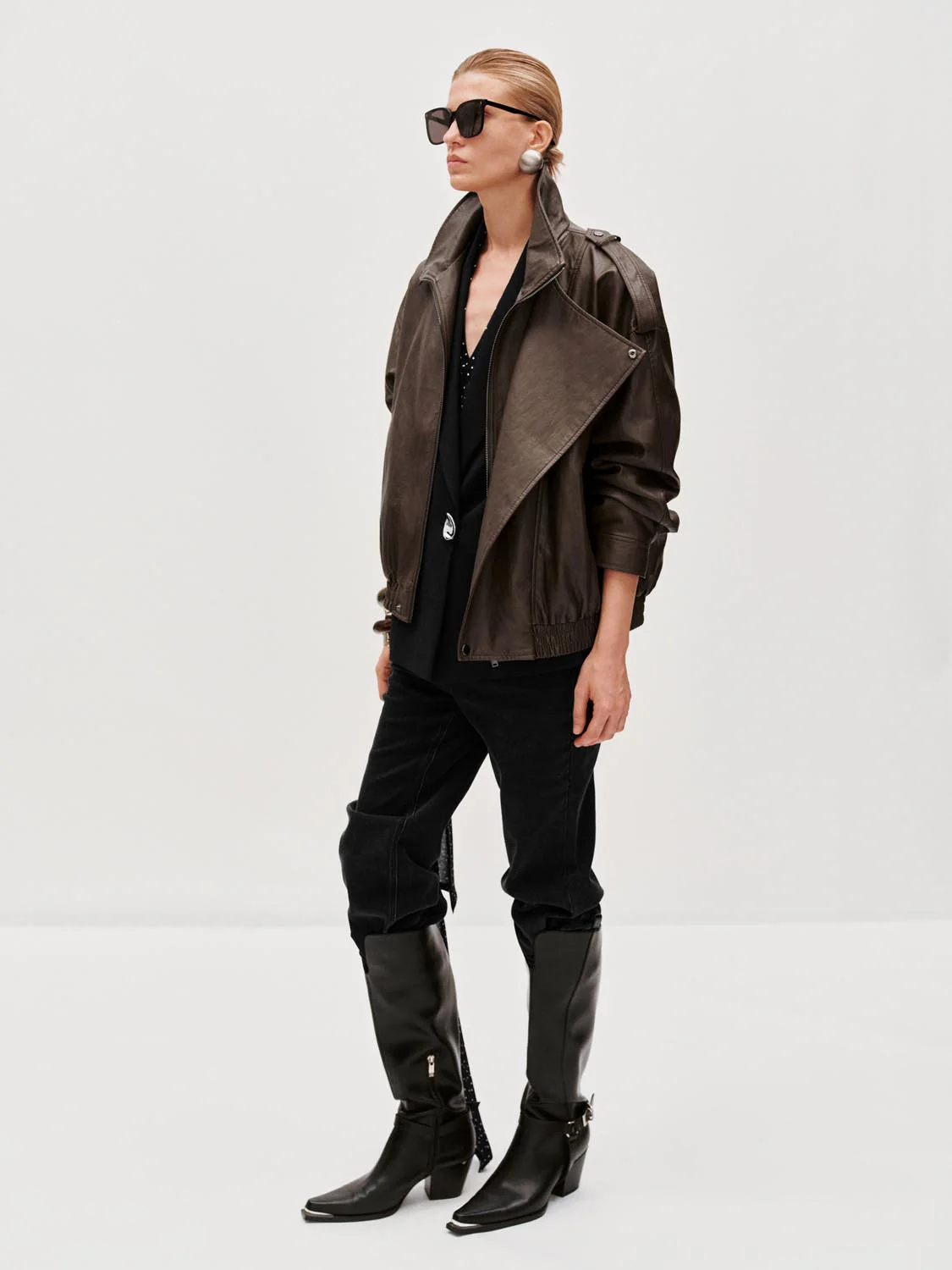 Tie Asymmetric Bomber Jackets - Image 5