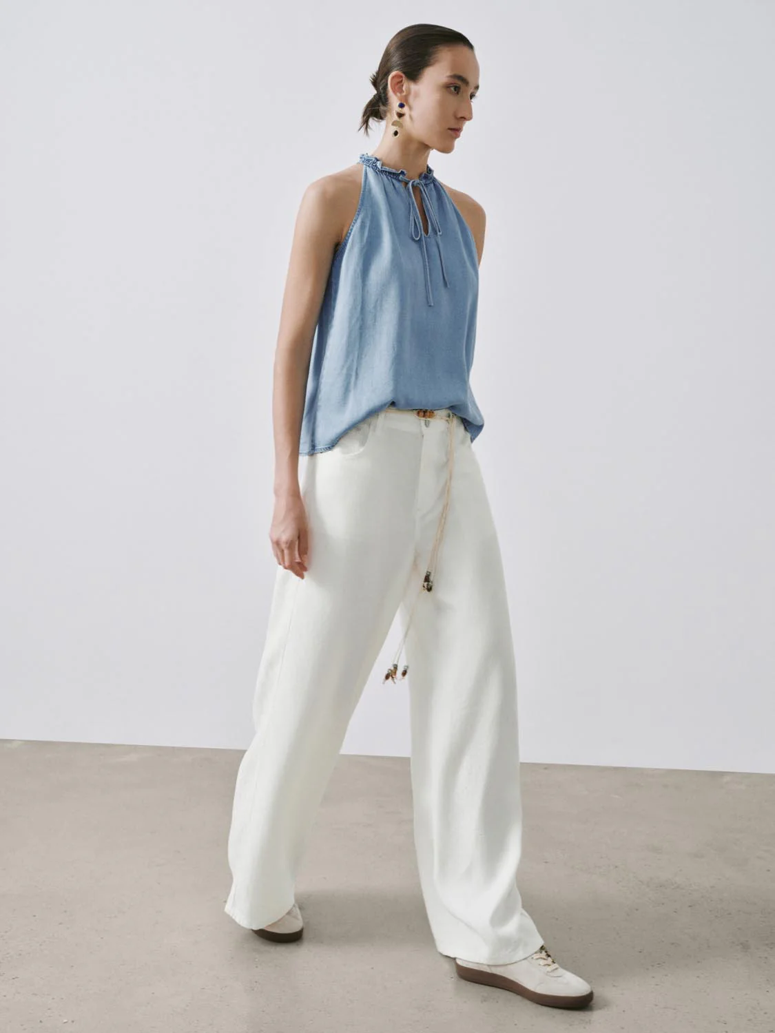 Tie Belt Wide Leg Jeans - Image 7