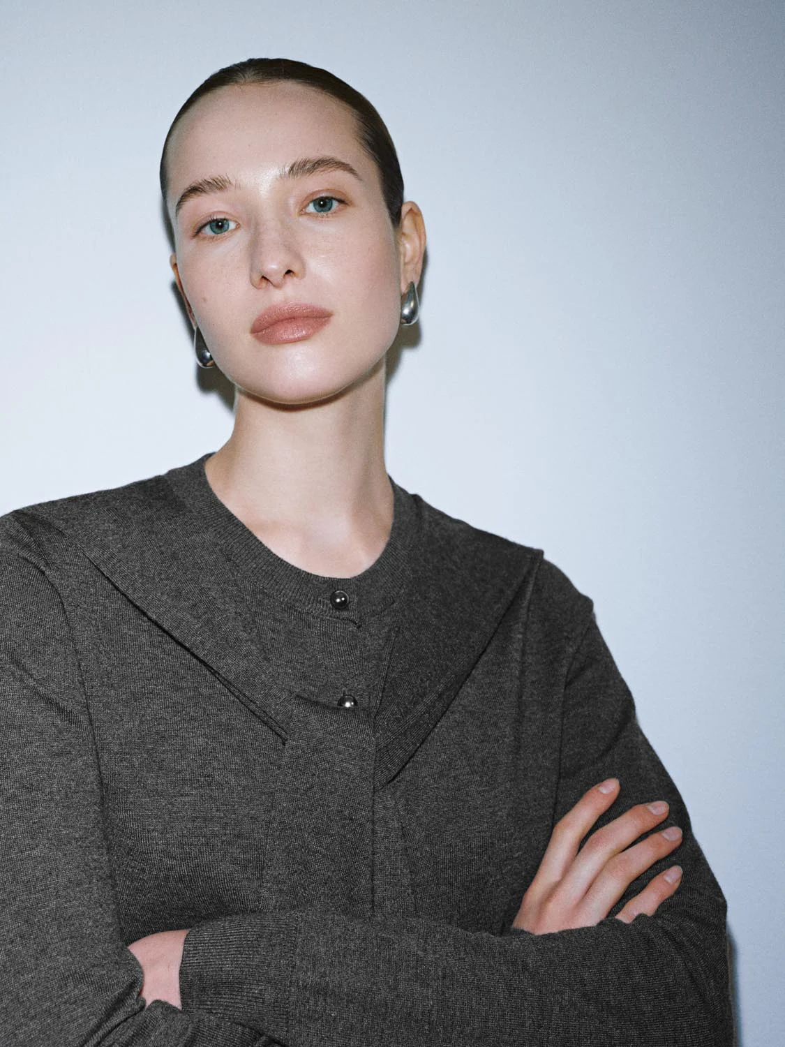 Tie Front Crew Neck Knitted Cardigans - Image 11