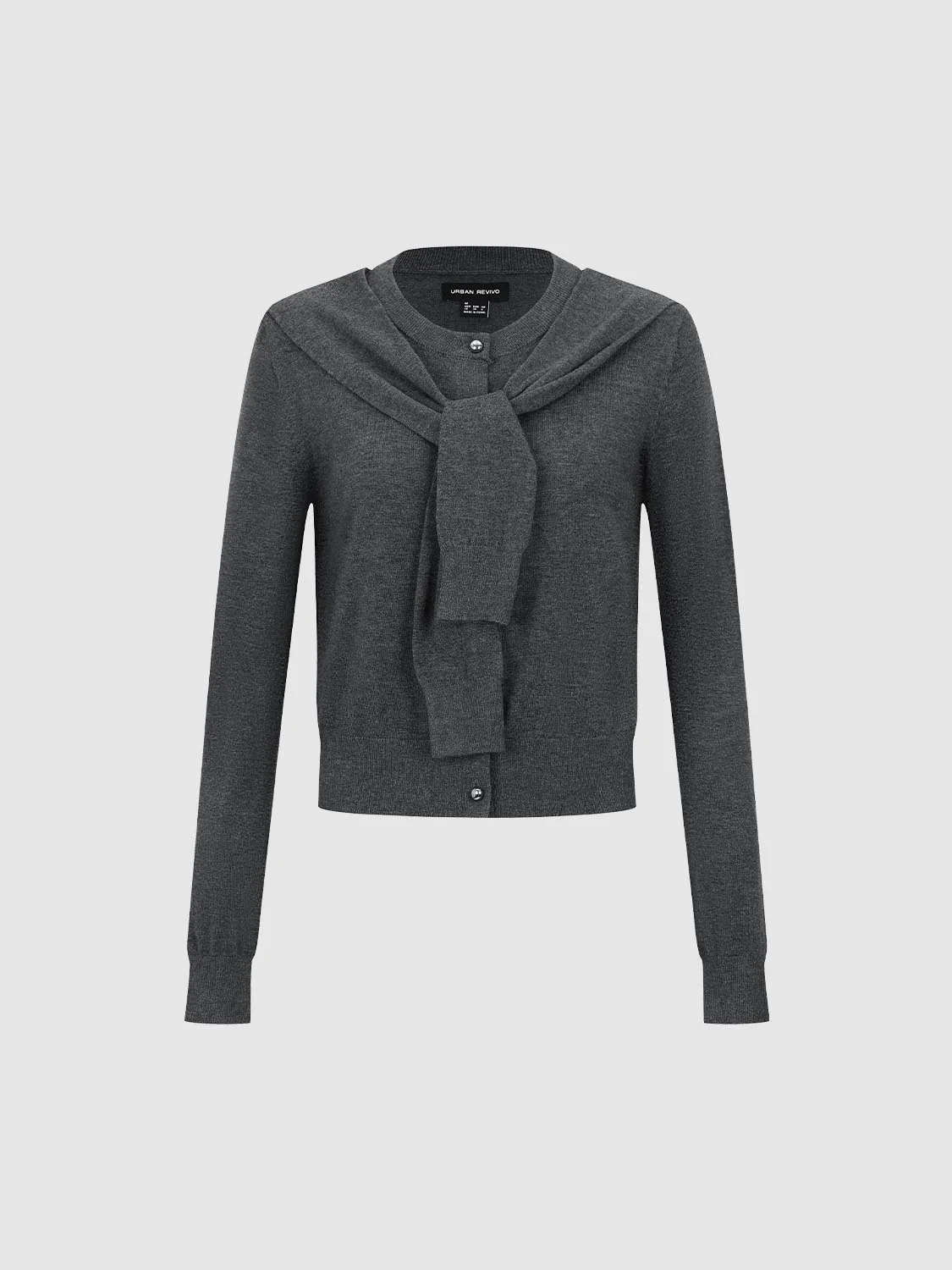 Tie Front Crew Neck Knitted Cardigans - Image 15