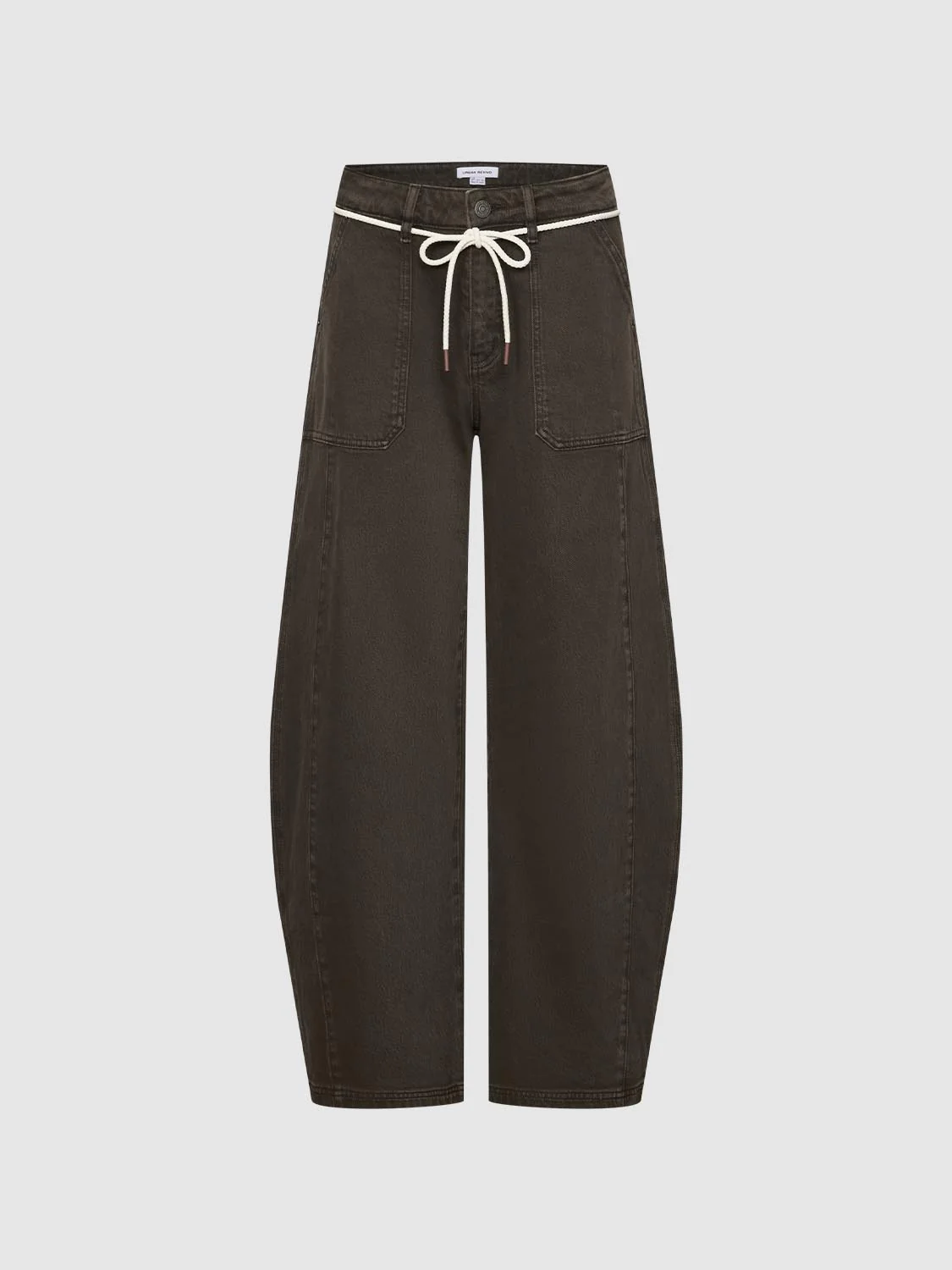 Tie Waist Barrel Leg Jeans - Image 2