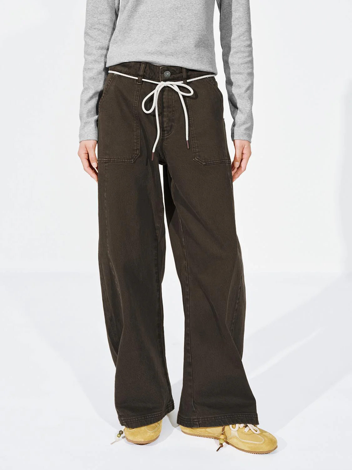 Tie Waist Barrel Leg Jeans - Image 9