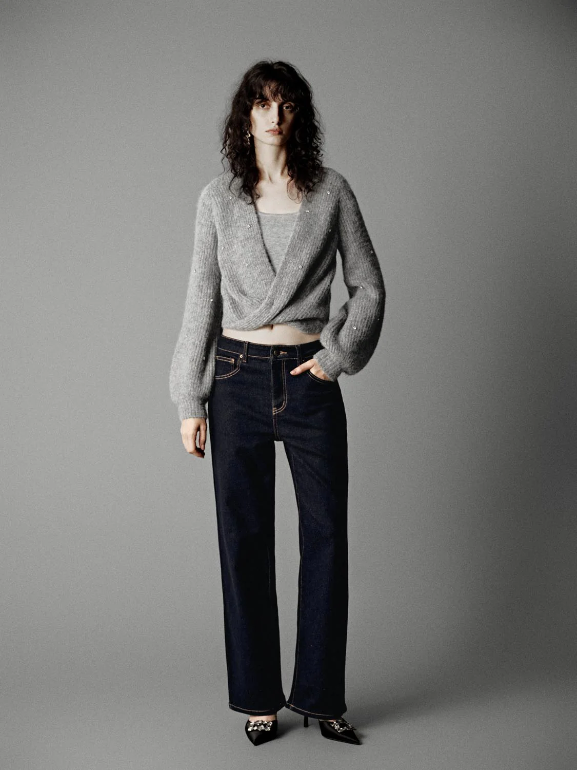 Twist Front Long Sleeve Knitted T-Shirts - Image 12