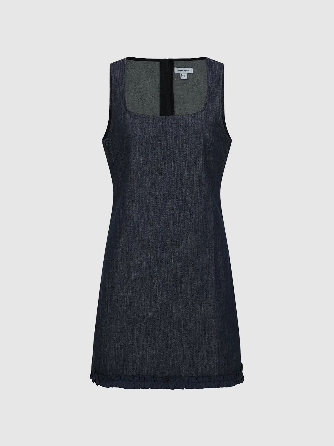 U-Neck Sleeveless Denim Midi Dresses - Image 4