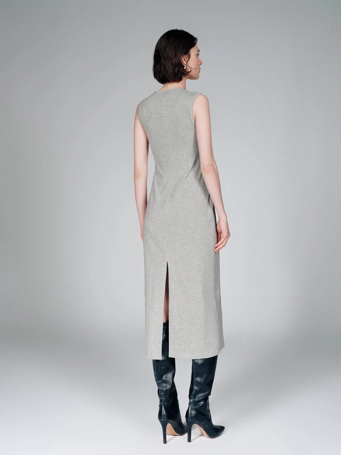 U-Neck Sleeveless Skinny-Fit Midi Dresses - Image 14