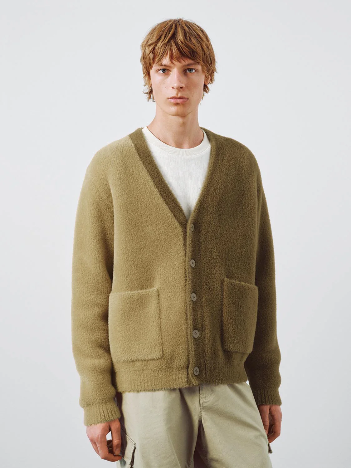 V-Neck Contrast Knitted Cardigans - Image 9