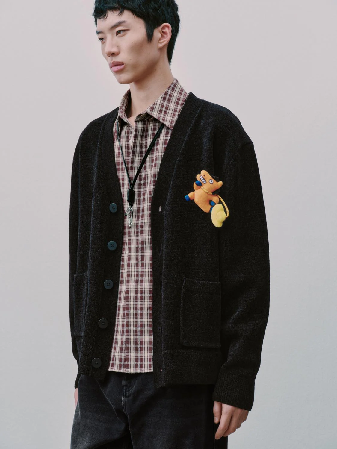 V-Neck Embellished Knitted Cardigan - Image 2