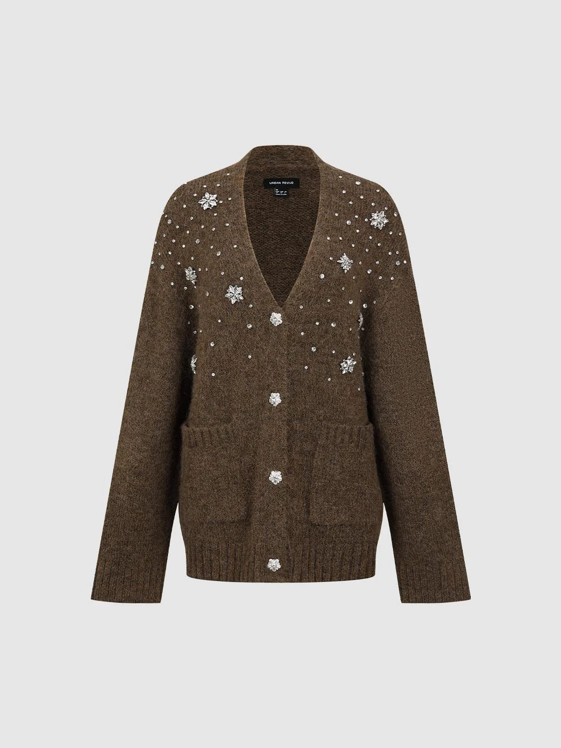V-Neck Embellished Knitted Cardigans - Image 7