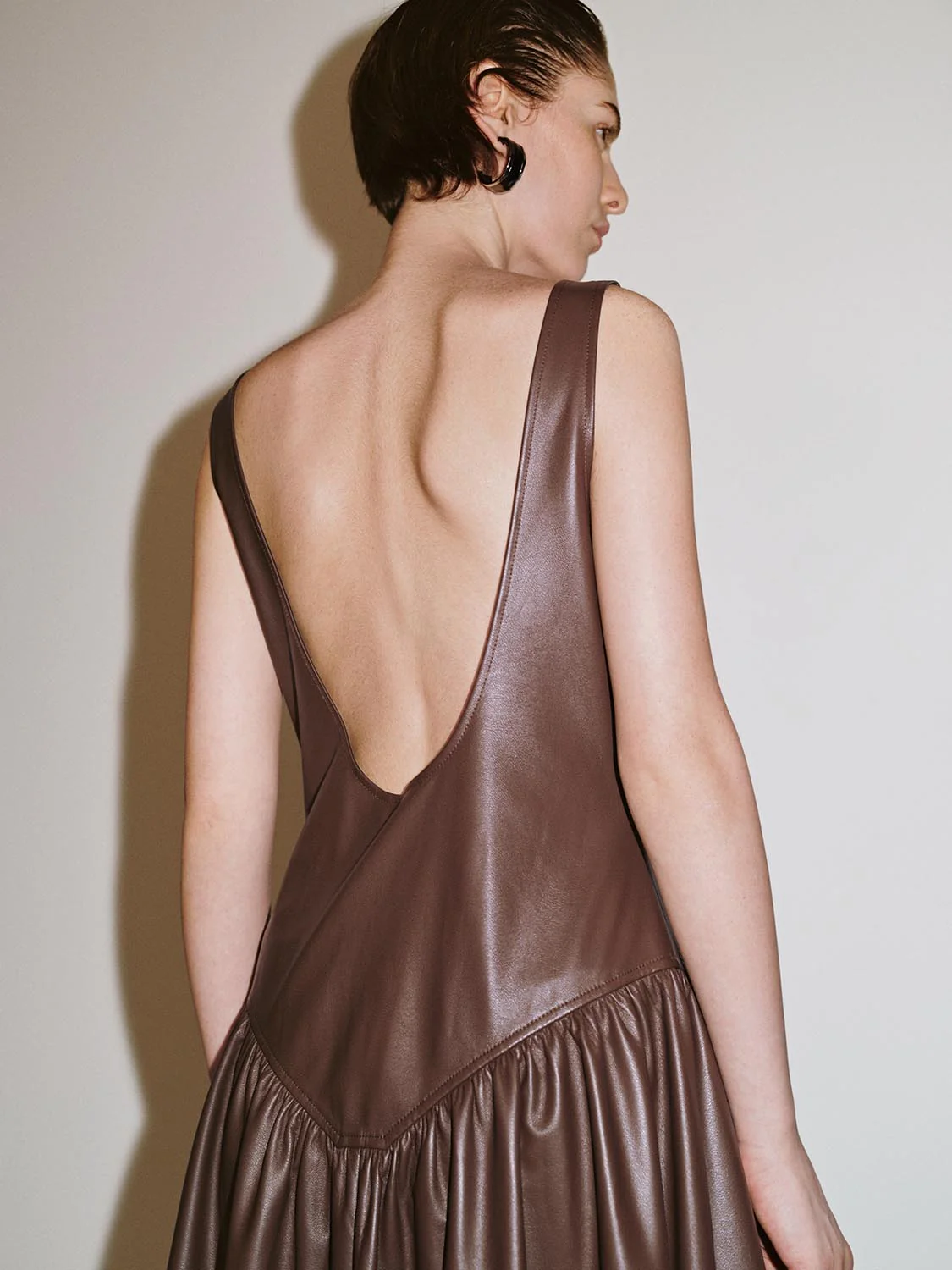 Vegan Leather A-Line Dresses - Image 4