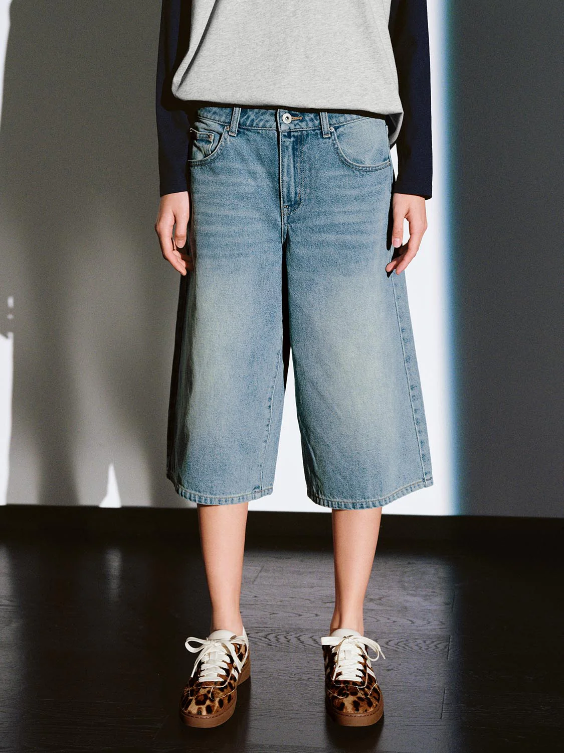 Washed Denim Shorts - Image 9