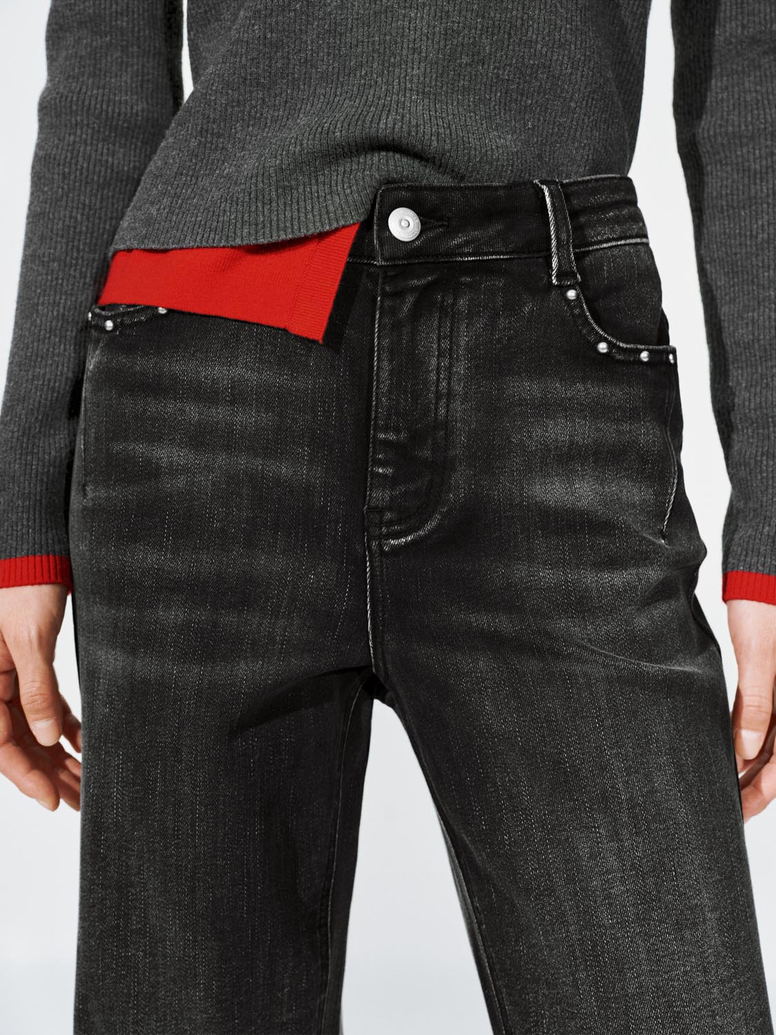 Washed Flare Leg Jeans - Image 5