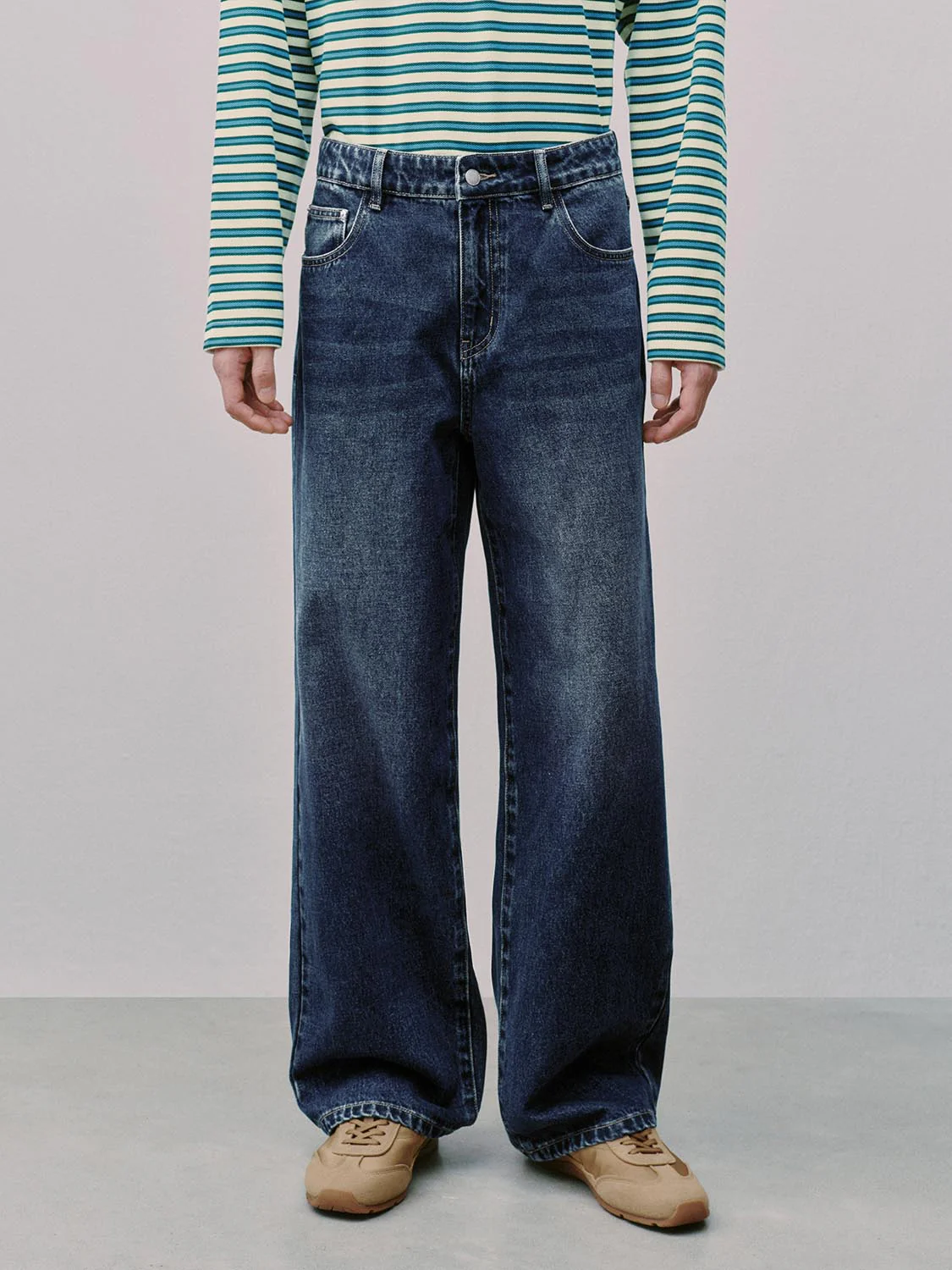Washed Straight Leg Jeans - Image 9
