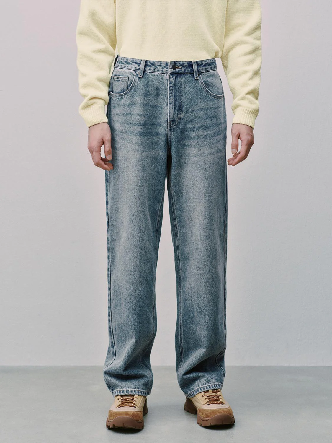 Washed Straight Leg Jeans - Image 9