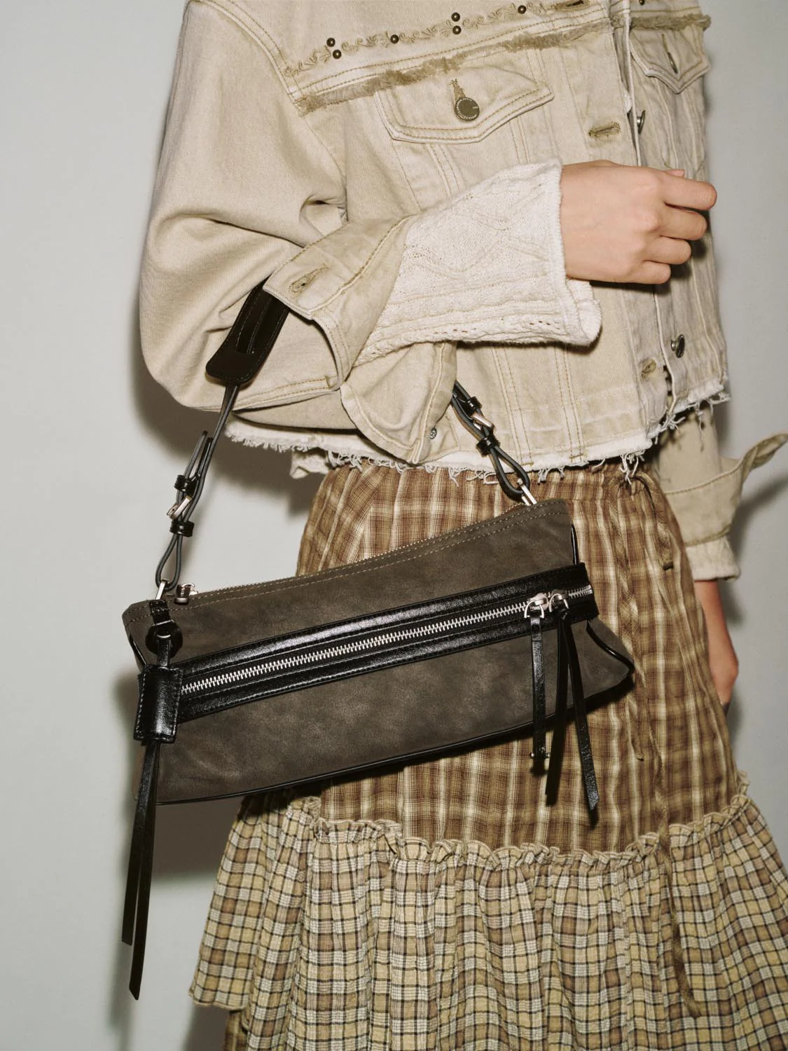 Zip Detail Bowling Shoulder Bags - Image 8