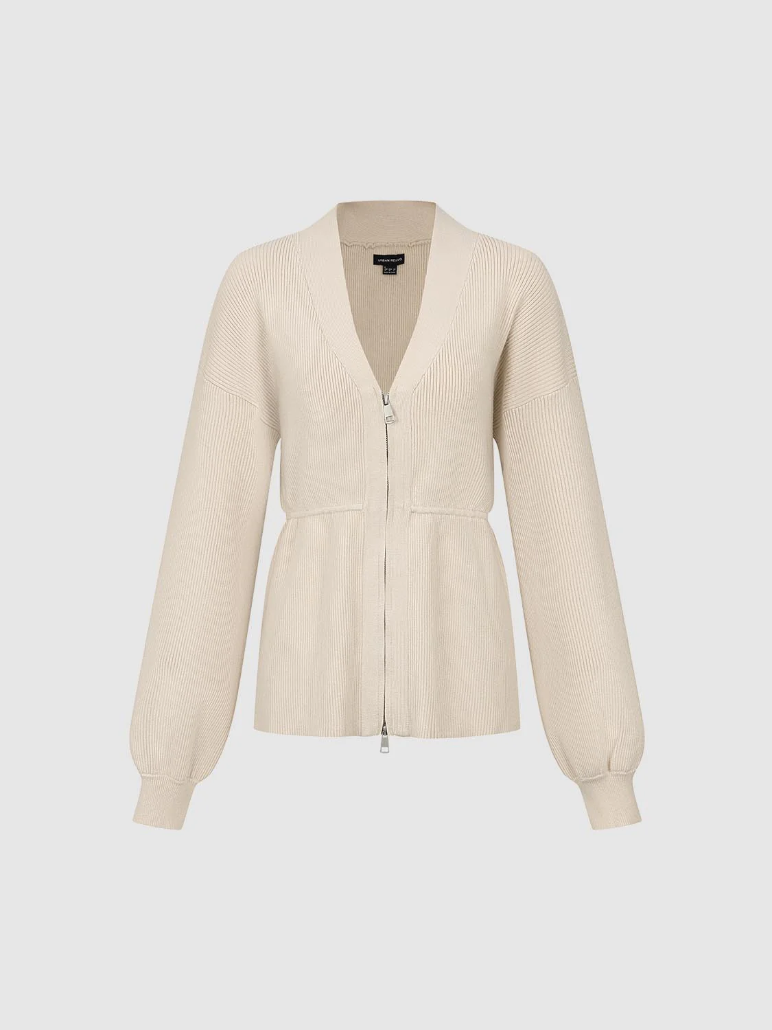 Zip Up Balloon Sleeve Knitted Cardigans - Image 9